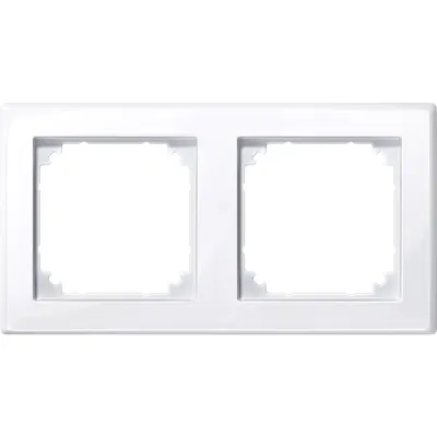Merten Abdeckrahmen 2-fach 478225 | M-SMART | Thermoplast antibakteriell | glänzend | aktivweiß RAL 9016