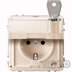 Merten MEG2316-7244 SCHUKO-Steckd. m.Klappd. u. Schriftf., a