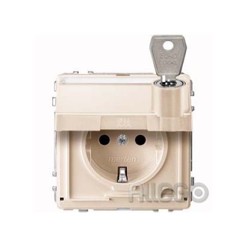 Bild: Merten MEG2316-7244 SCHUKO-Steckd. m.Klappd. u. Schriftf., a