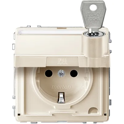 Merten MEG2316-7244 SCHUKO-Steckd. m.Klappd. u. Schriftf., a