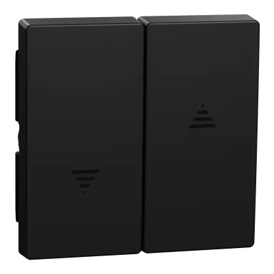 Merten Wippe für Rollladenschalter MEG3855-0403 | 2-fach System M | recyceltes Material | schwarz matt | RAL 9005