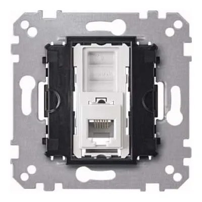 Merten Telefonsteckdosen-Einsatz MEG4214-0000 | RJ12 4-polig | Unterputz | Kunststoff | halogenfrei | weiß