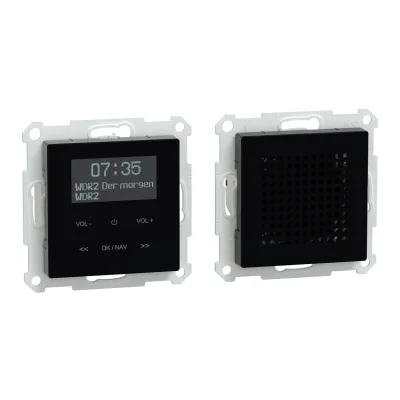 Merten DAB+ Unterputzradio MEG4375-0303 | Bluetooth | Lautsprecher | FM RDS | Wecker | System M | Schwarz