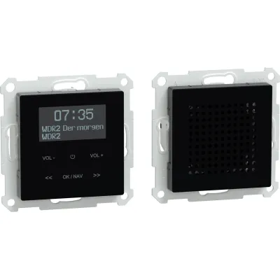 Merten DAB+ Unterputzradio MEG4375-0303 | Bluetooth | Lautsprecher | FM RDS | Wecker | System M | Schwarz