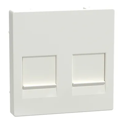 Merten Zentralplatte MEG4562-0319 für Modular Jack 2-fach | System M | Staubschutz | Unterputz | weiß glänzend