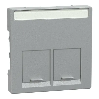 Merten Zentralplatte MEG4574-0460 | UAE/IAE 2-fach | System M | Alu matt | Klemmbefestigung | 54x54mm | Thermoplast