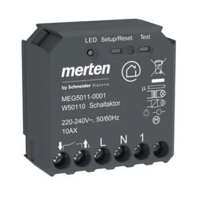 Merten Wiser Schaltaktor 1-fach UP MEG5011-0001 | Unterputz Smart Home Lichtschalter | Funksteuerung | 2200W 10A | weiß