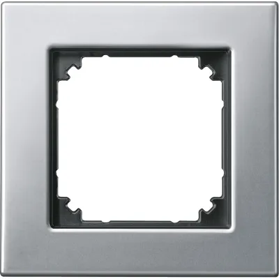 Merten Metallrahmen M-PLAN 1fach 475160 | Abdeckrahmen Unterputz | Metall matt | 85,8x85,8 mm | Platin Platinsilber