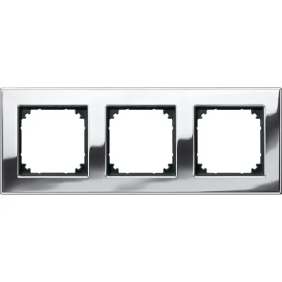 Merten Abdeckrahmen 3-fach 475339 | Metallrahmen System M M-PLAN | matt verzinkt | Chrom | horizontal & vertikal