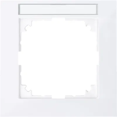Merten Rahmen 1-fach MEG4011-3625 | Abdeckrahmen mit Beschriftungsfeld | Thermoplast | matt | aktivweiß | RAL 9016