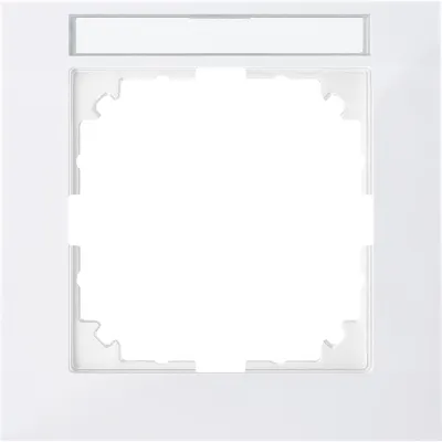 Merten Rahmen 1-fach MEG4011-3619 | Abdeckrahmen M-Pure mit Beschriftungsfeld | Thermoplast | IP20 | polarweiß