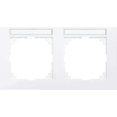 Merten MEG4021-3625 Rahmen 2-fach | M-Pure aktivweiß matt | Beschriftungsfeld | Kunststoff | IP20