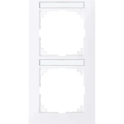 Merten Rahmen 2-fach MEG4022-3625 | M-Pure | Beschriftungsfeld | vertikal | Thermoplast | matt | IP20 | aktivweiß