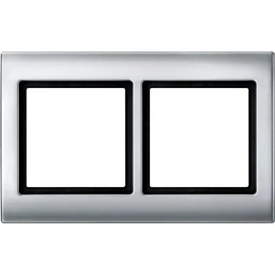 Merten Abdeckrahmen 2-fach 400260 | AQUADESIGN | Unterputz | IP44 | Kunststoff Thermoplast | glänzend | Aluminium