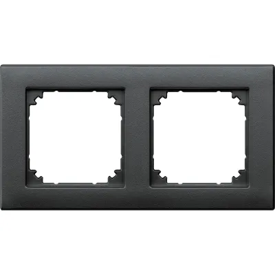 Merten Abdeckrahmen 2-fach 486214 M-PLAN anthrazit RAL 7024 | Schalterrahmen Unterputz Thermoplast edelmatt
