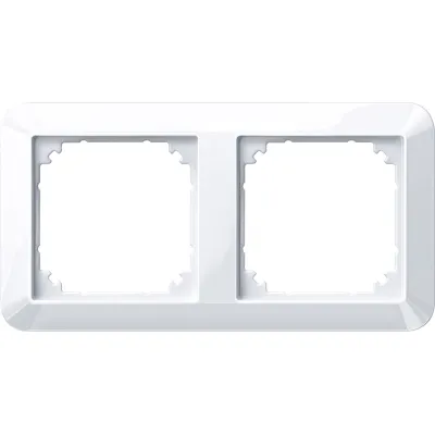 Merten Abdeckrahmen 1-M 389225 | 2-fach Rahmen | Unterputz | Thermoplast antibakteriell | IP20 | aktivweiß glänzend