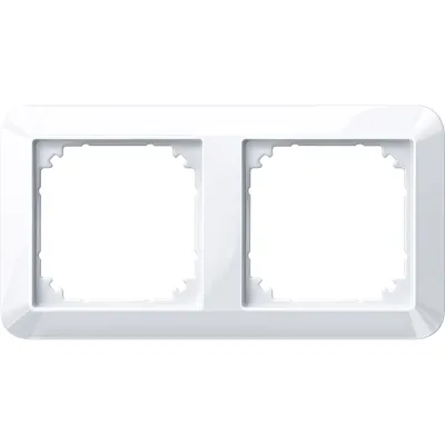 Merten Abdeckrahmen 1-M 389225 | 2-fach Rahmen | Unterputz | Thermoplast antibakteriell | IP20 | aktivweiß glänzend