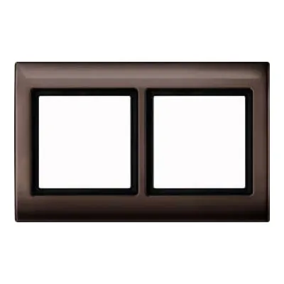 Merten Aquadesign Rahmen 2-fach 400215 | Abdeckrahmen Unterputz IP44 | Kunststoff glänzend | dunkelbrasil braun