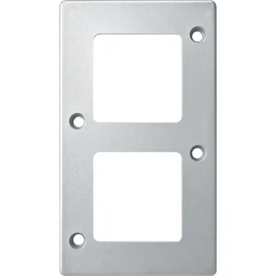 Merten Rahmen 2-fach 480260 | Abdeckrahmen Metall | Unterputz | Panzer-Serie | matt | Aluminium | silber