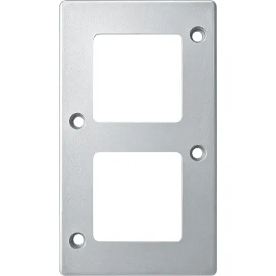 Merten Rahmen 2-fach 480260 | Abdeckrahmen Metall | Unterputz | Panzer-Serie | matt | Aluminium | silber