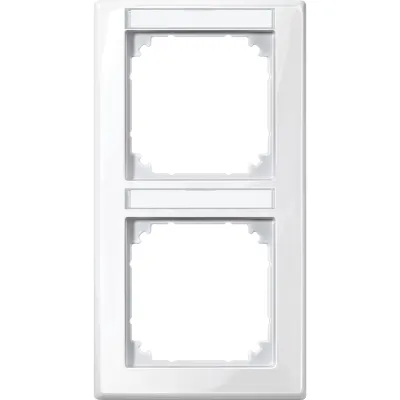 Merten Abdeckrahmen 2-fach 470219 | M-SMART | beschriftbar | senkrecht | Thermoplast | glänzend | polarweiß