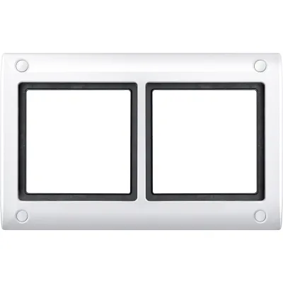 Merten Abdeckrahmen 2-fach | AQUADESIGN polarweiß | IP44 | Kunststoff glänzend | für Schalter & Steckdosen Unterputz