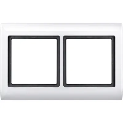 Merten Abdeckrahmen 2-fach 400219 Aquadesign | Schalterrahmen UP IP44 | Kunststoff glänzend | halogenfrei | polarweiß