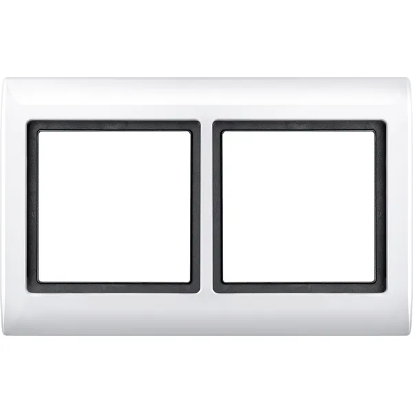Merten Abdeckrahmen 2-fach 400219 Aquadesign | Schalterrahmen UP IP44 | Kunststoff glänzend | halogenfrei | polarweiß