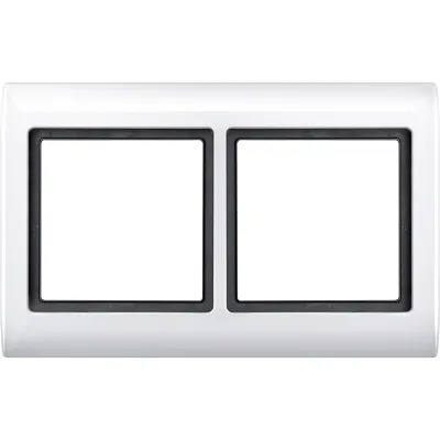 Merten Abdeckrahmen 2-fach 400219 Aquadesign | Schalterrahmen UP IP44 | Kunststoff glänzend | halogenfrei | polarweiß
