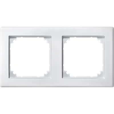 Merten Abdeckrahmen 2-fach 484219 M-SMART | Thermoplast matt polarweiß | IP20 | halogenfrei