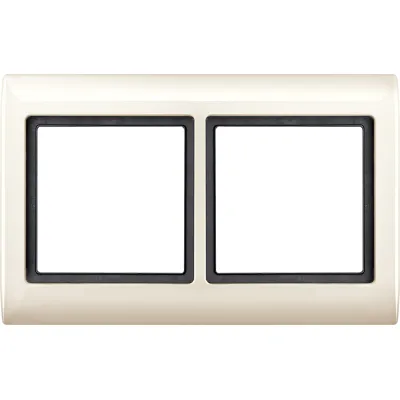 Merten Abdeckrahmen 2-fach 400244 | AQUADESIGN | Kunststoff Thermoplast | IP44 | Unterputz | glänzend | cremeweiß