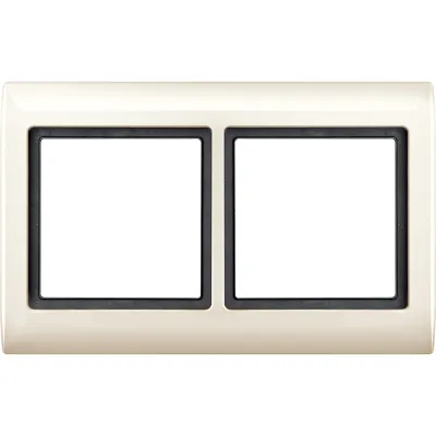 Merten Abdeckrahmen 2-fach 400244 | AQUADESIGN | Kunststoff Thermoplast | IP44 | Unterputz | glänzend | cremeweiß