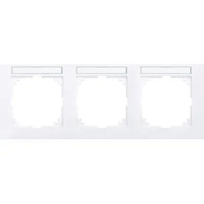 Merten Rahmen 3-fach MEG4031-3625 | M-Pure Abdeckrahmen | Beschriftungsfeld | Thermoplast | matt | IP20 | weiß
