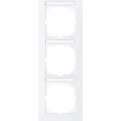 Merten Abdeckrahmen 3-fach MEG4032-3625 | M-Pure | Beschriftungsfeld | vertikal | Kunststoff | RAL 9016 weiß matt