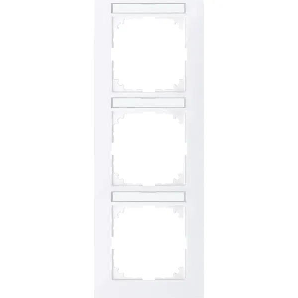 Merten Abdeckrahmen 3-fach MEG4032-3625 | M-Pure | Beschriftungsfeld | vertikal | Kunststoff | RAL 9016 weiß matt