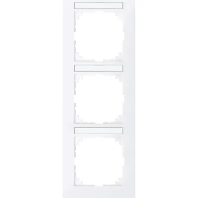 Merten Abdeckrahmen 3-fach MEG4032-3625 | M-Pure | Beschriftungsfeld | vertikal | Kunststoff | RAL 9016 weiß matt