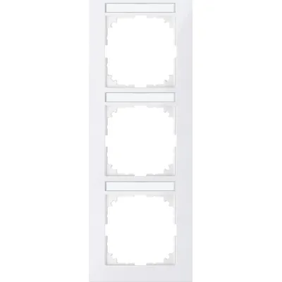 Merten Rahmen 3-fach MEG4032-3619 | Abdeckrahmen für Schalter & Steckdosen | vertikal | polarweiß | Thermoplast matt