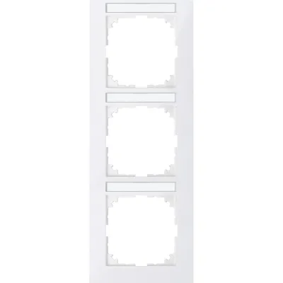 Merten Rahmen 3-fach MEG4032-3619 | Abdeckrahmen für Schalter & Steckdosen | vertikal | polarweiß | Thermoplast matt