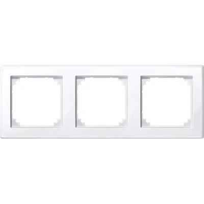Merten Abdeckrahmen 3-fach 478325 | M-SMART | Thermoplast antibakteriell | glänzend | senkrecht & waagerecht | aktivweiß