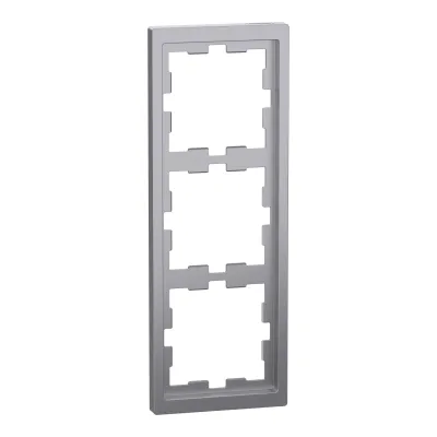 Merten D-Life 3-fach Rahmen | Edelstahl Optik | Thermoplast | für Schalter & Steckdosen | IP20