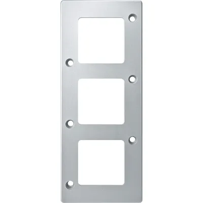 Merten Rahmen 3-fach 480360 | Abdeckrahmen Metall vertikal | Panzer-Serie | matt silber | 237x95 mm | IP20 | Aluminium