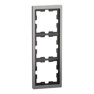 Merten Abdeckrahmen 3-fach MEG4030-6550 | D-Life Metallrahmen | Edelstahl | glänzend lackiert | nickelmetallic | IP20