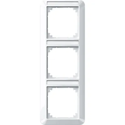 Merten 1-M-Rahmen 3-fach 385319 | Abdeckrahmen mit Beschriftungsträger | senkrecht | Kunststoff | polarweiß glänzend