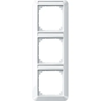 Merten 1-M-Rahmen 3-fach 385319 | Abdeckrahmen mit Beschriftungsträger | senkrecht | Kunststoff | polarweiß glänzend