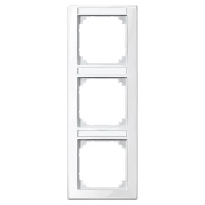 Merten Rahmen 3fach M-SMART 470319 | Abdeckrahmen vertikal beschriftbar | Kunststoff glänzend | polarweiß RAL 9010