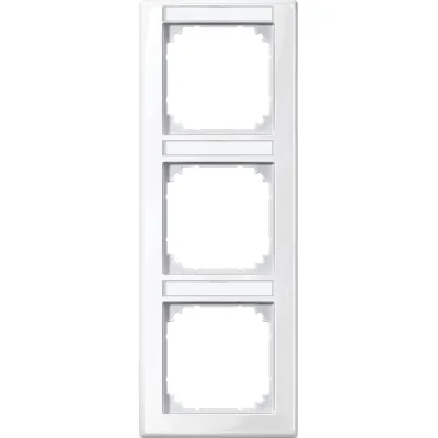 Merten Rahmen 3fach M-SMART 470319 | Abdeckrahmen vertikal beschriftbar | Kunststoff glänzend | polarweiß RAL 9010