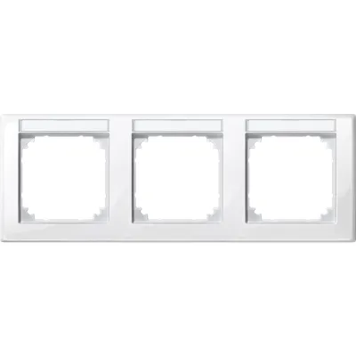 Merten Rahmen 3fach 471319 | M-SMART | beschriftbar waagerecht | Kunststoff glänzend | polarweiß | System M