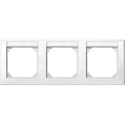 Merten Rahmen 3fach 471319 | M-SMART | beschriftbar waagerecht | Kunststoff glänzend | polarweiß | System M