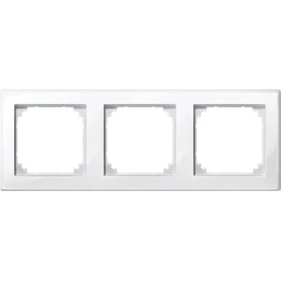 Merten Rahmen 3-fach M-SMART 478319 | Abdeckrahmen Steckdosen Schalter | Thermoplast glänzend | polarweiß RAL 9010