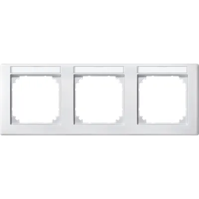 Merten Abdeckrahmen 3-fach 473319 | M-SMART Serie | Beschriftungsfeld | waagerecht | Thermoplast matt | polarweiß